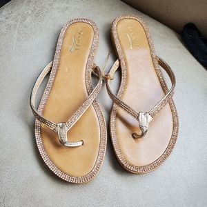 Sparkly Crystal Like Sandals Flip FLOPS 7 EUC